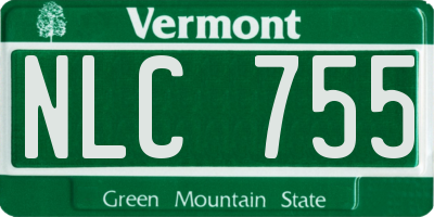 VT license plate NLC755
