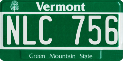 VT license plate NLC756