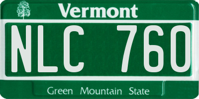 VT license plate NLC760