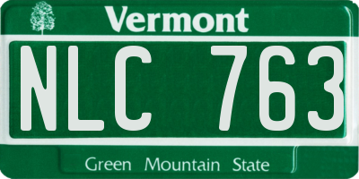 VT license plate NLC763