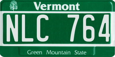 VT license plate NLC764