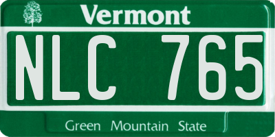 VT license plate NLC765
