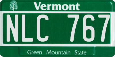 VT license plate NLC767