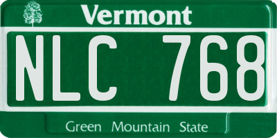 VT license plate NLC768