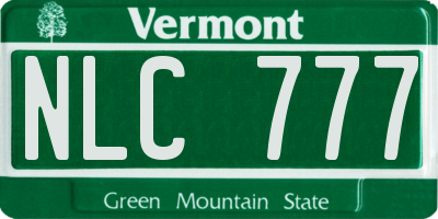 VT license plate NLC777