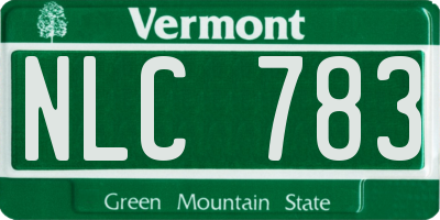 VT license plate NLC783