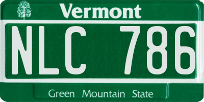 VT license plate NLC786