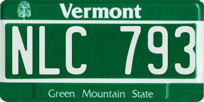 VT license plate NLC793