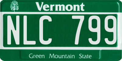 VT license plate NLC799