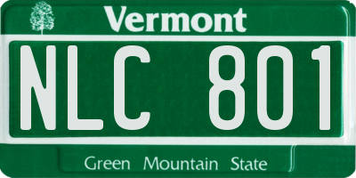 VT license plate NLC801
