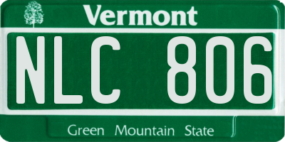 VT license plate NLC806
