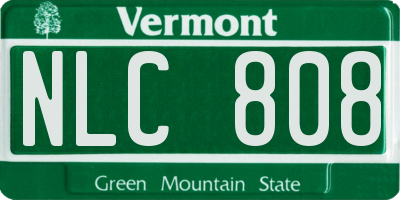 VT license plate NLC808