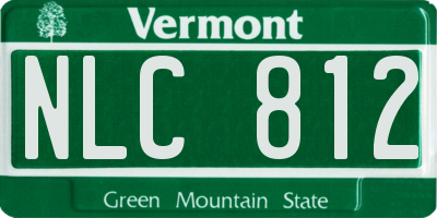 VT license plate NLC812