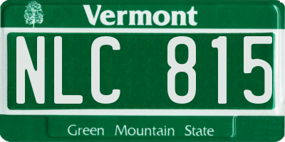 VT license plate NLC815