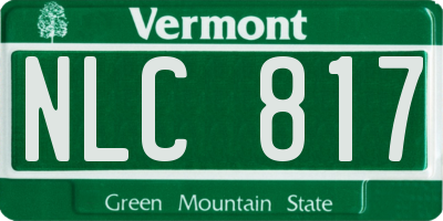 VT license plate NLC817