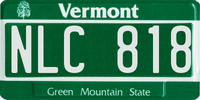 VT license plate NLC818