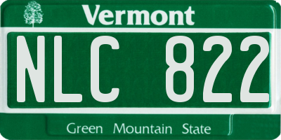VT license plate NLC822