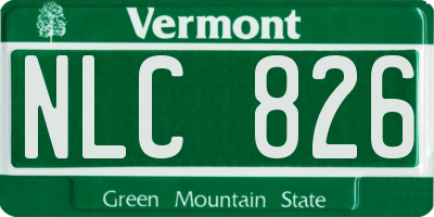 VT license plate NLC826