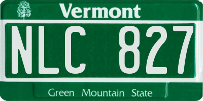 VT license plate NLC827