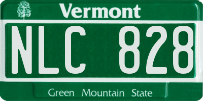 VT license plate NLC828