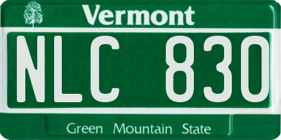 VT license plate NLC830