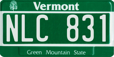 VT license plate NLC831