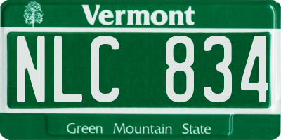 VT license plate NLC834