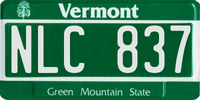 VT license plate NLC837