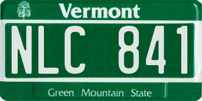 VT license plate NLC841