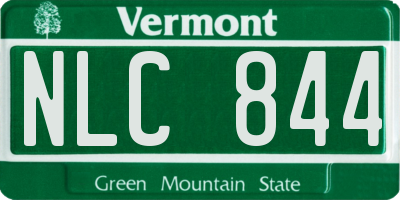 VT license plate NLC844