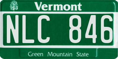 VT license plate NLC846