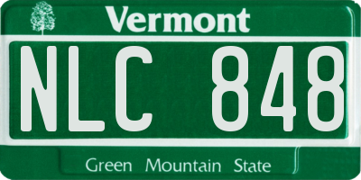 VT license plate NLC848