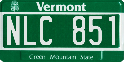 VT license plate NLC851