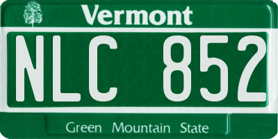 VT license plate NLC852