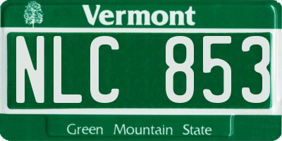 VT license plate NLC853
