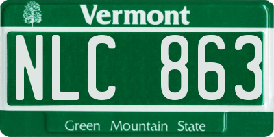 VT license plate NLC863