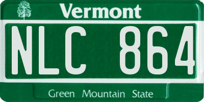 VT license plate NLC864