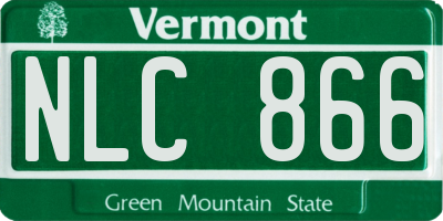 VT license plate NLC866