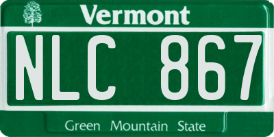 VT license plate NLC867