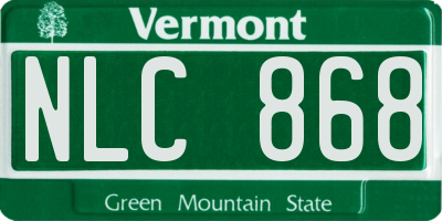 VT license plate NLC868