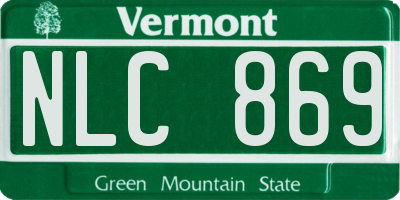 VT license plate NLC869