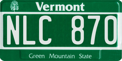 VT license plate NLC870
