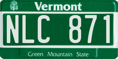 VT license plate NLC871