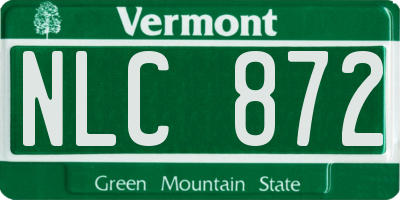 VT license plate NLC872