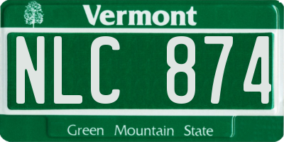 VT license plate NLC874