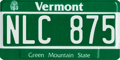 VT license plate NLC875