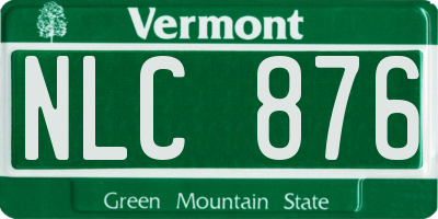 VT license plate NLC876