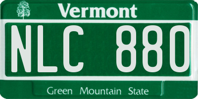VT license plate NLC880