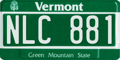 VT license plate NLC881