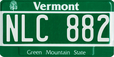 VT license plate NLC882